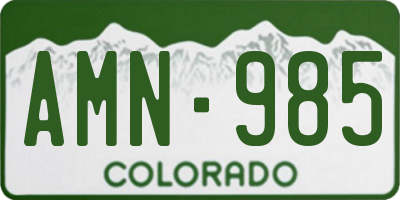 CO license plate AMN985