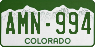CO license plate AMN994