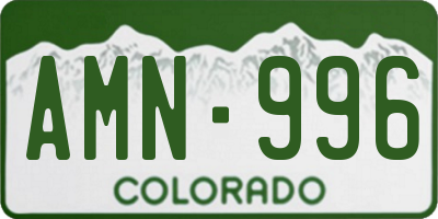 CO license plate AMN996