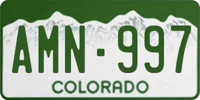 CO license plate AMN997