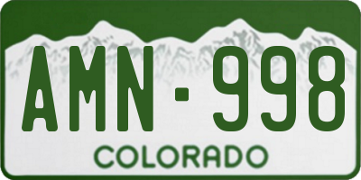 CO license plate AMN998