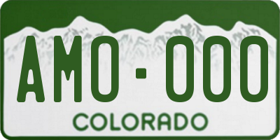 CO license plate AMO000
