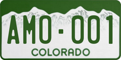 CO license plate AMO001