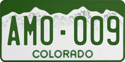 CO license plate AMO009