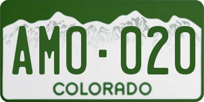 CO license plate AMO020