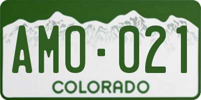 CO license plate AMO021