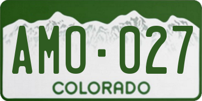 CO license plate AMO027