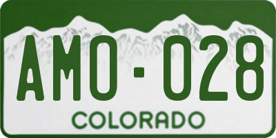 CO license plate AMO028