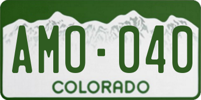 CO license plate AMO040