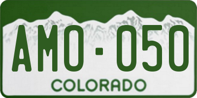 CO license plate AMO050