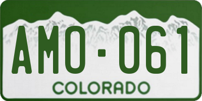 CO license plate AMO061