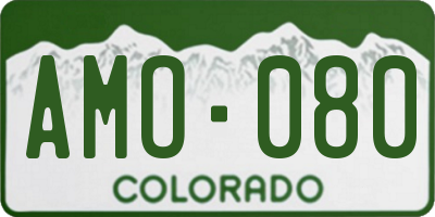 CO license plate AMO080