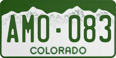 CO license plate AMO083
