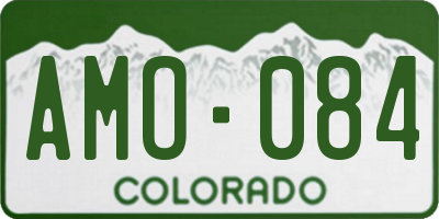 CO license plate AMO084