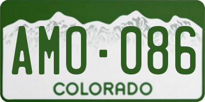CO license plate AMO086
