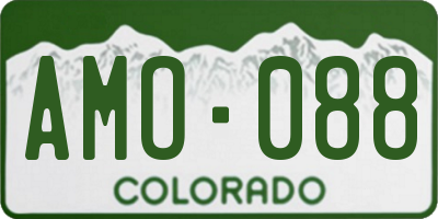 CO license plate AMO088