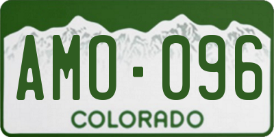 CO license plate AMO096