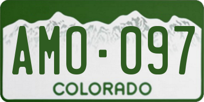 CO license plate AMO097