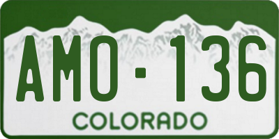 CO license plate AMO136