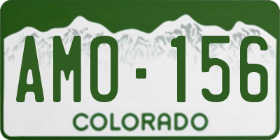 CO license plate AMO156