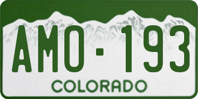 CO license plate AMO193