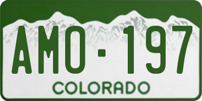 CO license plate AMO197