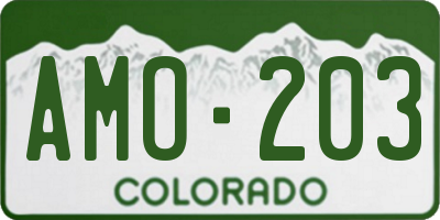 CO license plate AMO203