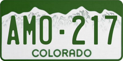 CO license plate AMO217