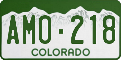 CO license plate AMO218
