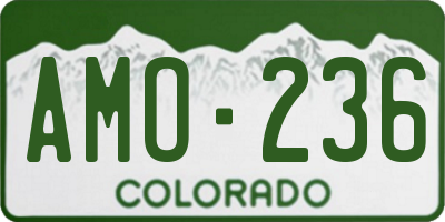 CO license plate AMO236