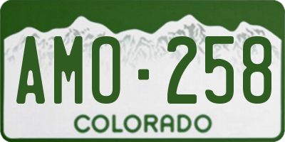CO license plate AMO258