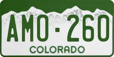CO license plate AMO260
