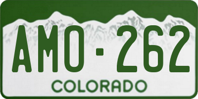 CO license plate AMO262