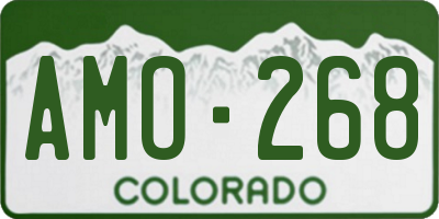 CO license plate AMO268
