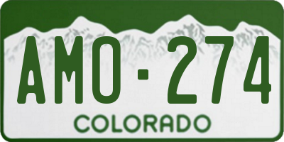 CO license plate AMO274