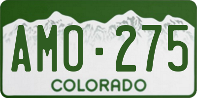 CO license plate AMO275