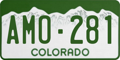 CO license plate AMO281
