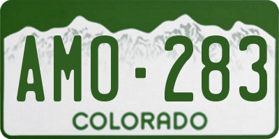 CO license plate AMO283