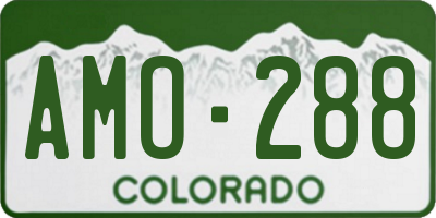 CO license plate AMO288