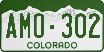 CO license plate AMO302