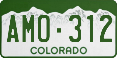 CO license plate AMO312