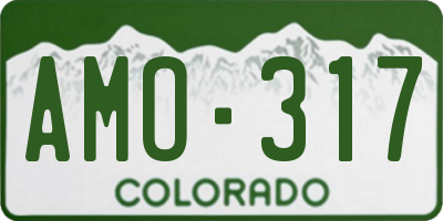 CO license plate AMO317