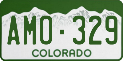 CO license plate AMO329