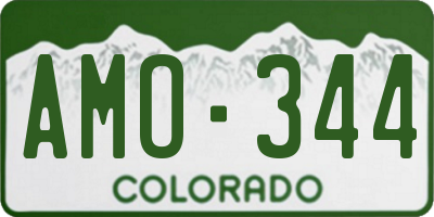 CO license plate AMO344