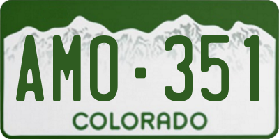 CO license plate AMO351