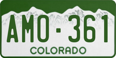 CO license plate AMO361