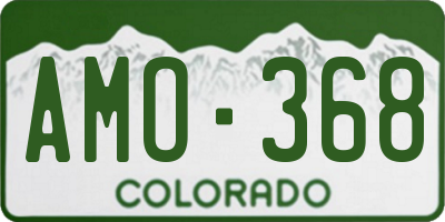 CO license plate AMO368