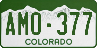 CO license plate AMO377
