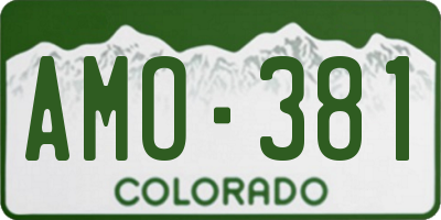 CO license plate AMO381