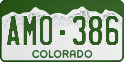 CO license plate AMO386
